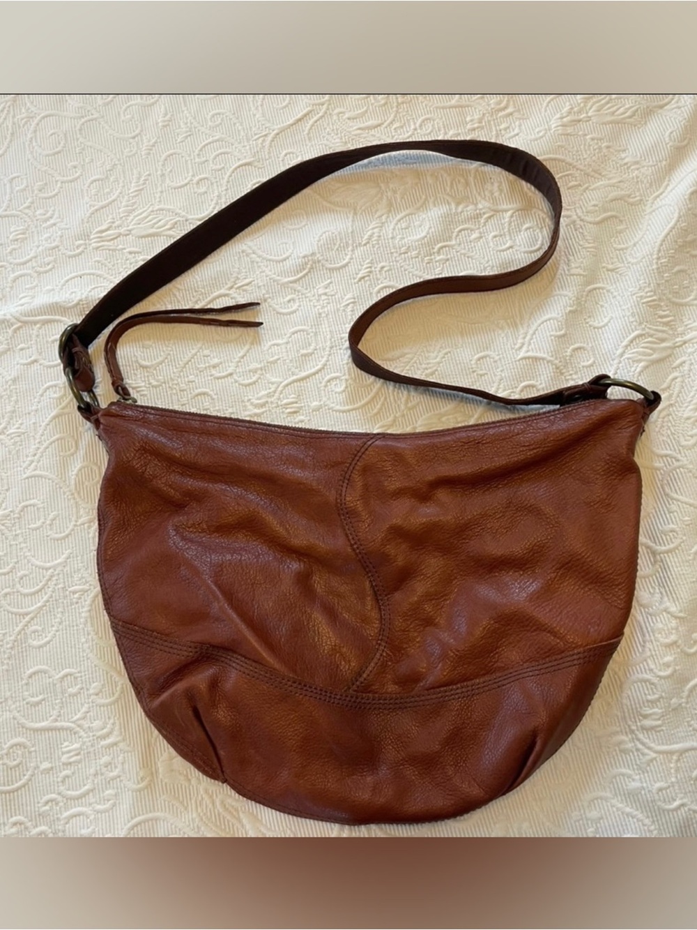 Lucky Brand Rustic Brown Leather Crossbody Bag
